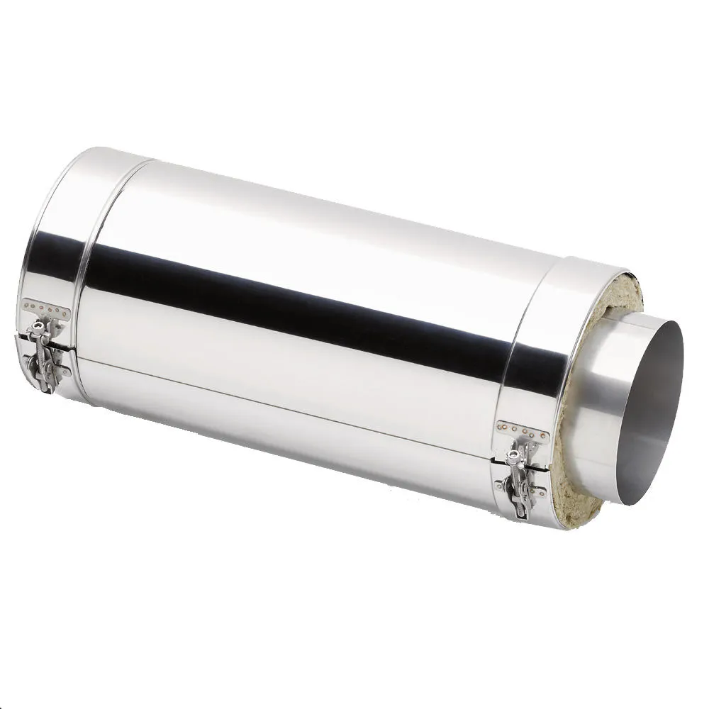 6" Stainless Steel Adjustable Twin Wall Flue Extension 75-350mm 3 6" Stainless Steel Adjustable Twin Wall Flue Extension 75-350mm