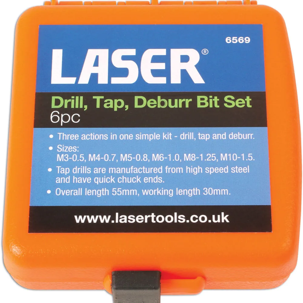 Laser 6569 6 Piece Drill Tap/Deburr Bit Set 7 Laser 6569 6 Piece Drill Tap/Deburr Bit Set - Image 5