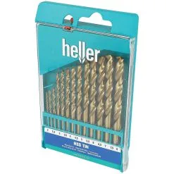 Heller 13 Piece HSS Tin Steel Drill Bit Set