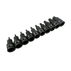BlueSpot 10 Piece 1/2" Impact Torx Bit Sockets (T20-T70)