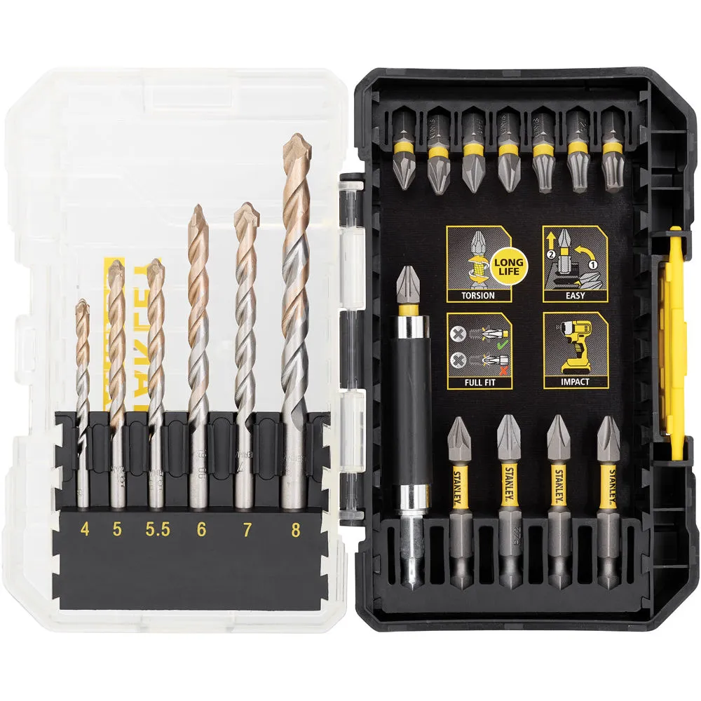 Stanley FatMax 19 PC Masonry/Impact Driving Set 3 Stanley FatMax 19 PC Masonry/Impact Driving Set
