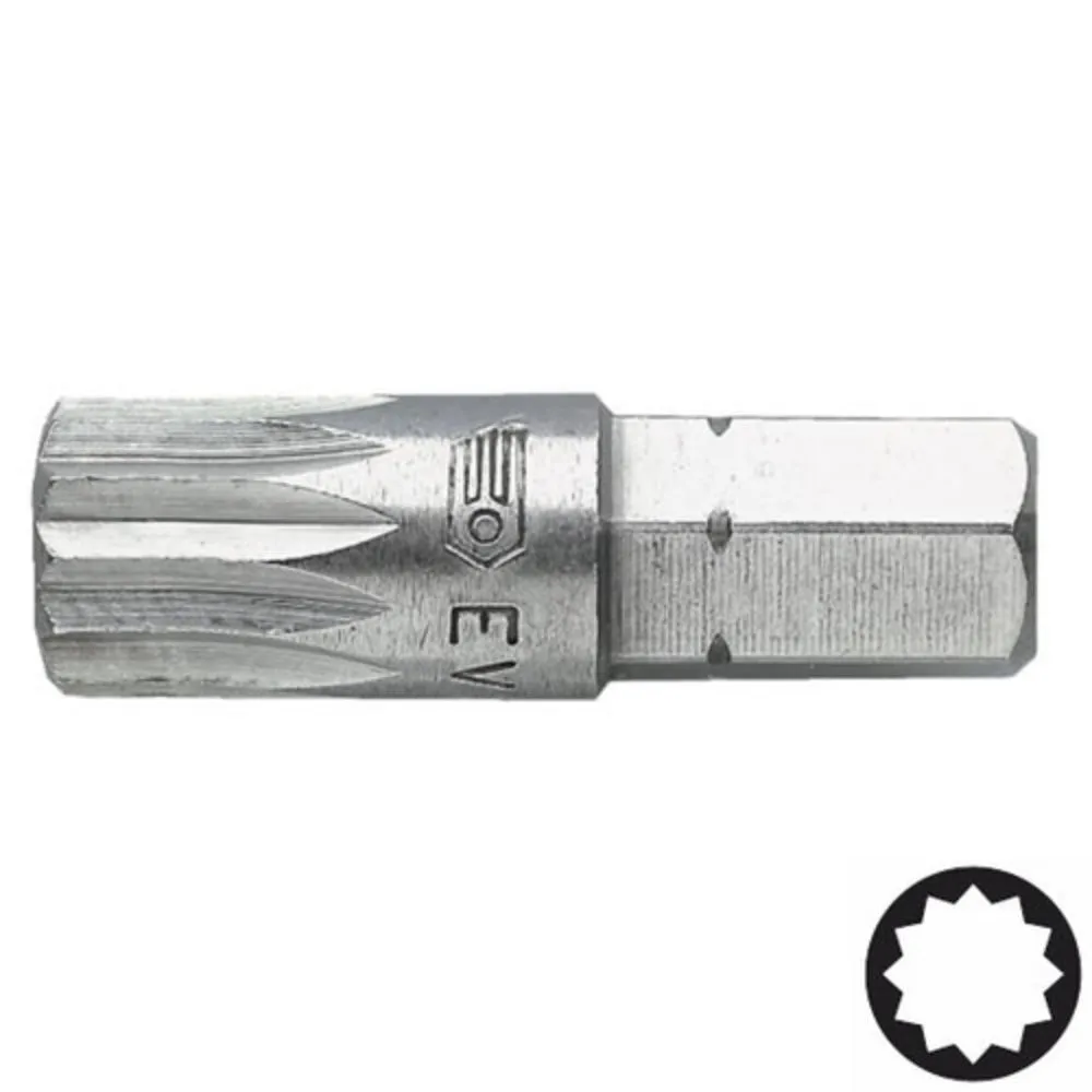 Facom EV.206 XZN Spline Socket Bit M6 5/16" Hex Drive 3 Facom EV.206 XZN Spline Socket Bit M6 5/16" Hex Drive