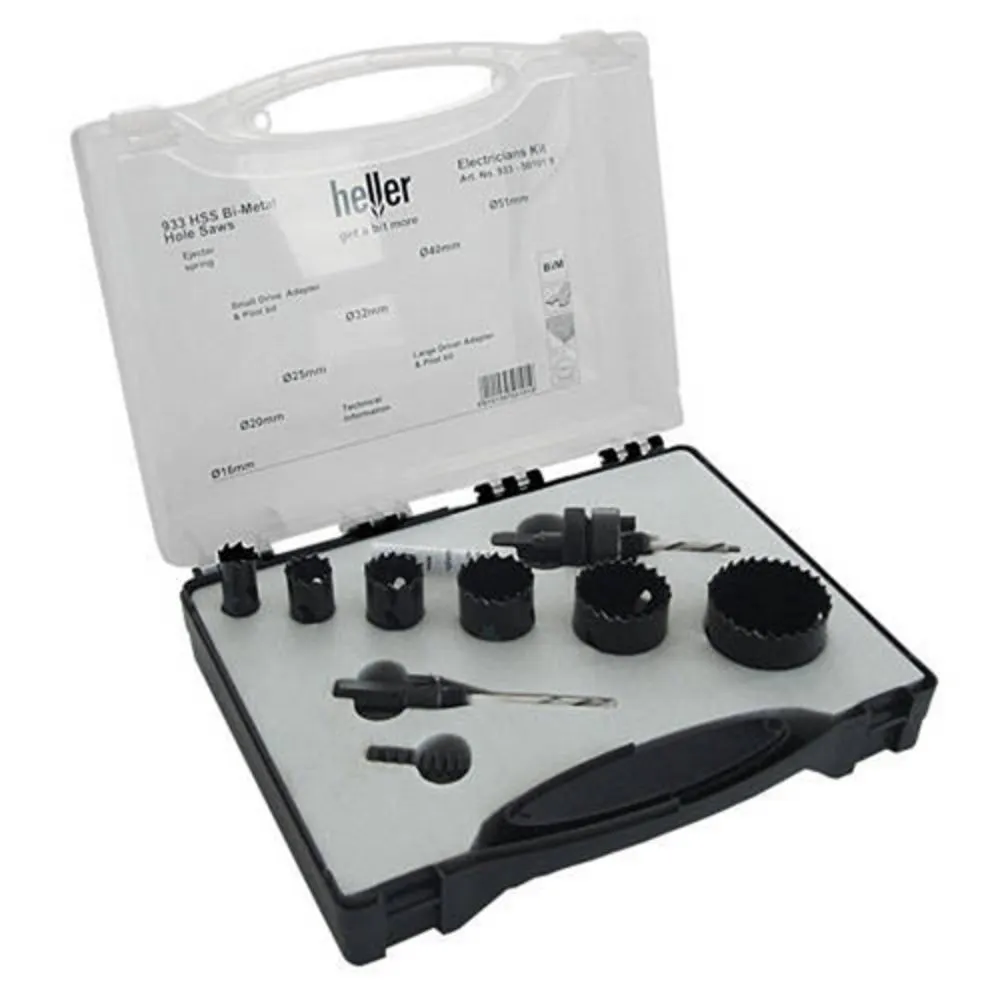 Heller 6pce Electricians Hole Saw Kit 3 Heller 6pce Electricians Hole Saw Kit