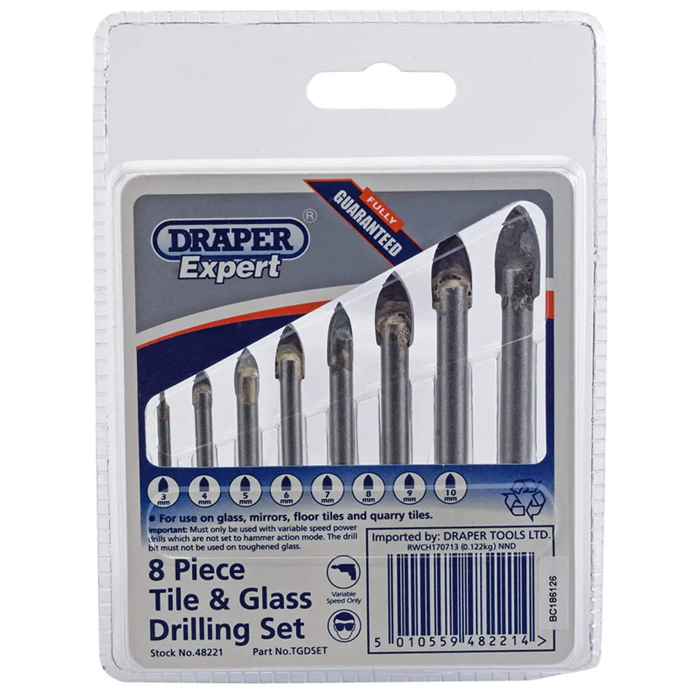 Draper TGDSET Expert 8 Piece Tile And Glass Drilling Set 3 Draper TGDSET Expert 8 Piece Tile And Glass Drilling Set