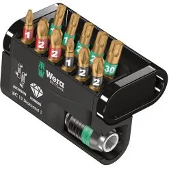Wera Bit Check 12 Diamond 1 Anti Cam-out BiTorsion 12 Piece Bit Set