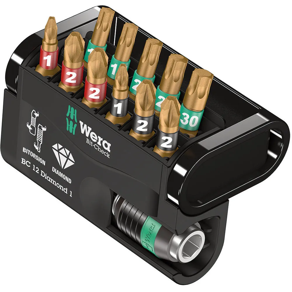 Wera Bit Check 12 Diamond 1 Anti Cam-out BiTorsion 12 Piece Bit Set 3 Wera Bit Check 12 Diamond 1 Anti Cam-out BiTorsion 12 Piece Bit Set