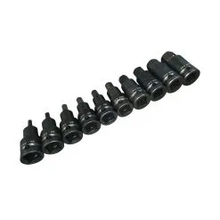 BlueSpot 10 Piece 1/2" Impact Hex Bit Sockets (H4-H19)