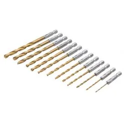Hex Fitting Titanium Drill Bit Set (13 Piece)