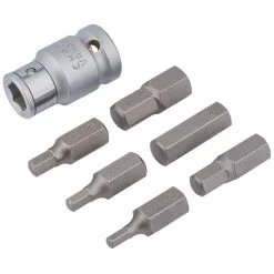 Draper 3402/B Expert 7 Piece 1/2" Sq. Dr. Metric Hexagon Bit Set