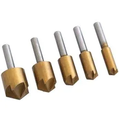 5 Piece Titanium Coated Countersink Bit Set