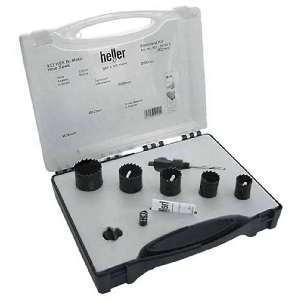 Heller Bi-Metal 'Standard' 5pce Hole Saw Kit 3 Heller Bi-Metal 'Standard' 5pce Hole Saw Kit